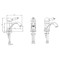 Boheme Brillante Ripresa Смеситель для раковины без донного клапана, излив 5,5 см, цвет: chrome 341