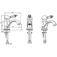 Boheme Imperiale Presente Смеситель для раковины без дк, длина излива 12,4 см, цвет: gold 321
