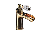 Boheme Vogue Crystal Смеситель для раковины без дк, длина излива 11 см, каскад, цвет: gold 211-CRST