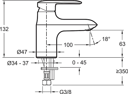 Смеситель Jacob Delafon Kumin  для раковины E99984-CP