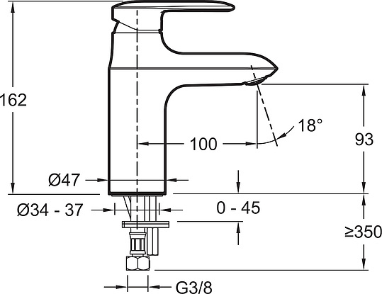 Смеситель Jacob Delafon Kumin  для раковины E99447-CP