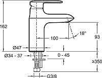 Смеситель Jacob Delafon Kumin  для раковины E99447-CP