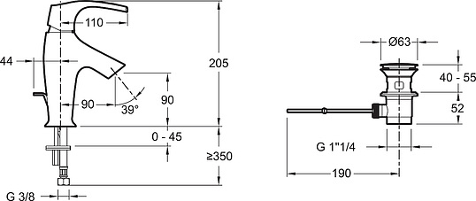 Смеситель Jacob Delafon Symbol  для раковины E72680-CP