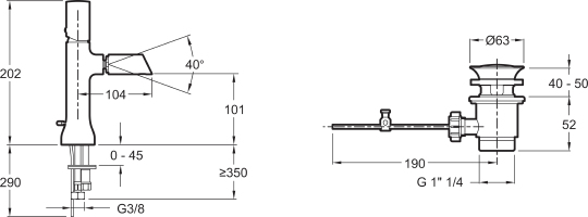 Смеситель Jacob Delafon Toobi  для биде E8961-CP