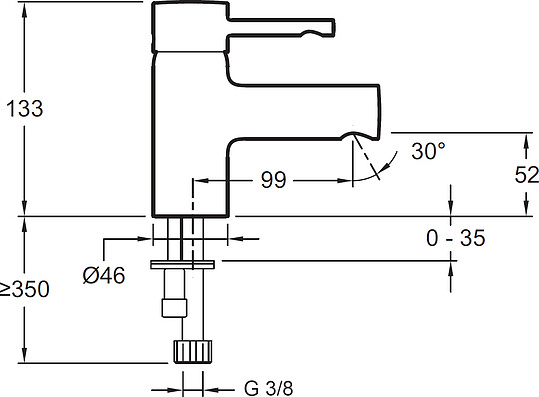 Смеситель Jacob Delafon Cuff  для раковины E98297-CP
