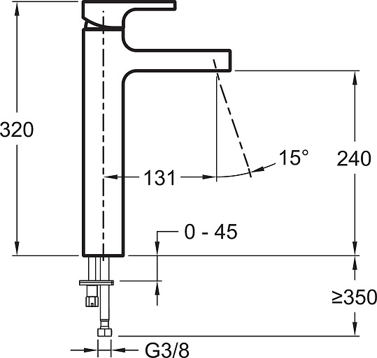 Смеситель Jacob Delafon Strayt  для раковины E98340-CP