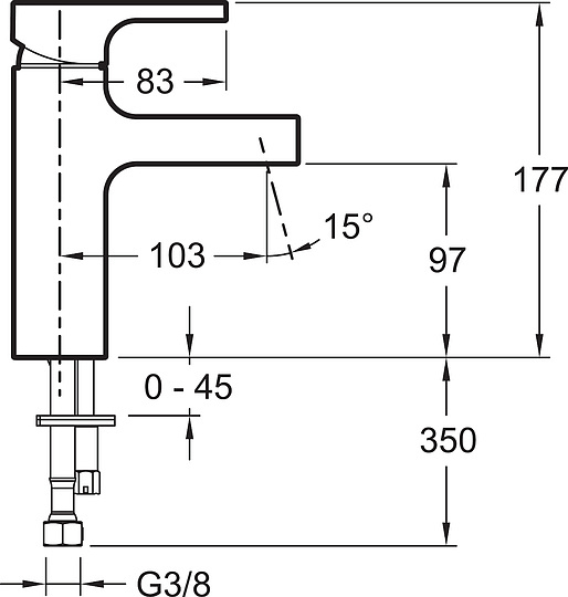 Смеситель Jacob Delafon Strayt  для раковины E98339-CP