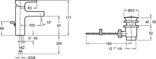 Смеситель Jacob Delafon Strayt  для раковины E37327-CP