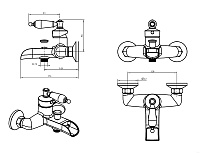 Boheme Vogue Смеситель для ванны, излив каскад, длина излива 17,6 см, ручка керамика, цвет: bronze 203
