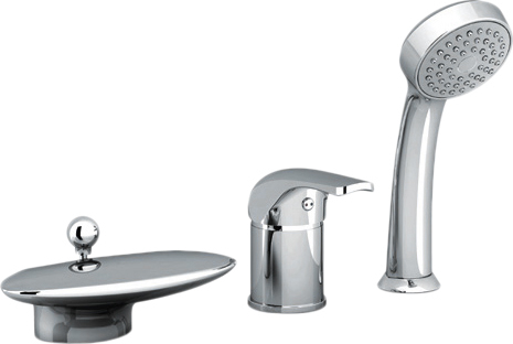 Ravak Смеситель на борт ванны, с ручным душем, цвет: хром X07P003