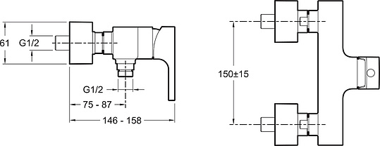 Смеситель Jacob Delafon Strayt  для душа E45371-CP