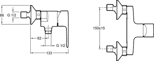 Смеситель Jacob Delafon July  для душа E16029-4-CP