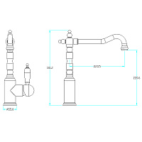 Boheme Tradizionale Oro Смеситель для кухни без возм. подключения фильтра, излива 22 см, цвет: gold 102