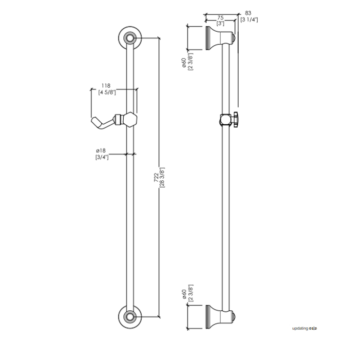 Devon&Devon Austin Душевая штанга, цвет бронза UTCI535BR