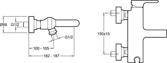 Смеситель Jacob Delafon Singulier  для ванны с душем E10867-CP