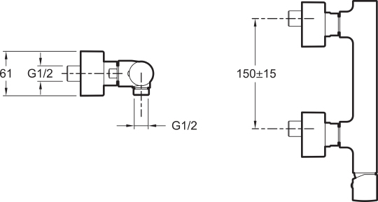 Смеситель Jacob Delafon Toobi  для душа E8962-CP