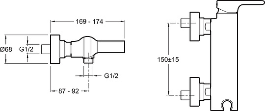 Смеситель Jacob Delafon Singulier  для душа E10869-CP