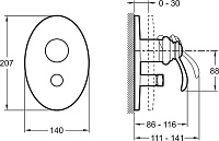 Смеситель Jacob Delafon Fairfax  для ванны с душем E98722-CP