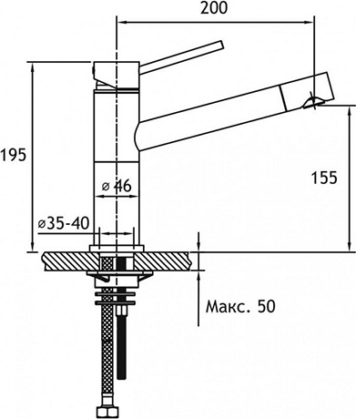 Timo Saona Смеситель для кухни, на 1 отверстие, цвет: бежевый 2303F sandy