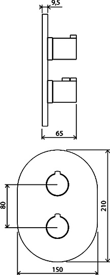 Ravak Chrome Смеситель для душа термостатический встраиваемый, без внутренней части, цвет: хром X070075