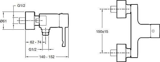 Смеситель Jacob Delafon Cuff  для душа E45533-CP
