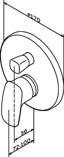 Am.Pm Spirit V2.1 Смеситель для ванны с душем настенный встраиваемый, цвет: хром F71A85000