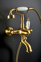 Boheme Medici Ripresa Смеситель для ванны с душевым набором, излив 19,5 см, цвет: bronze 303