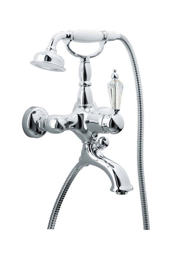 Boheme Brillante Ripresa Смеситель для ванны с душевым набором, излив 19,5 см, цвет: chrome 343