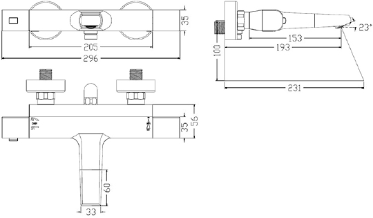 Iddis Uniterm Смеситель для ванны и душа, настенный, цвет: хром UNISB02i74WA