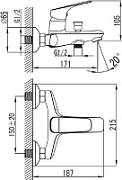 Iddis Vibe Смеситель для ванны и душа, настенный, цвет: хром VIBSB02i02WA