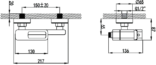 Iddis Slide Смеситель для ванны и душа, настенный, цвет: хром SLISB00i02WA