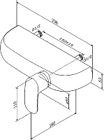 Am.Pm Sensation Смеситель для душа настенный, цвет: хром F3020000