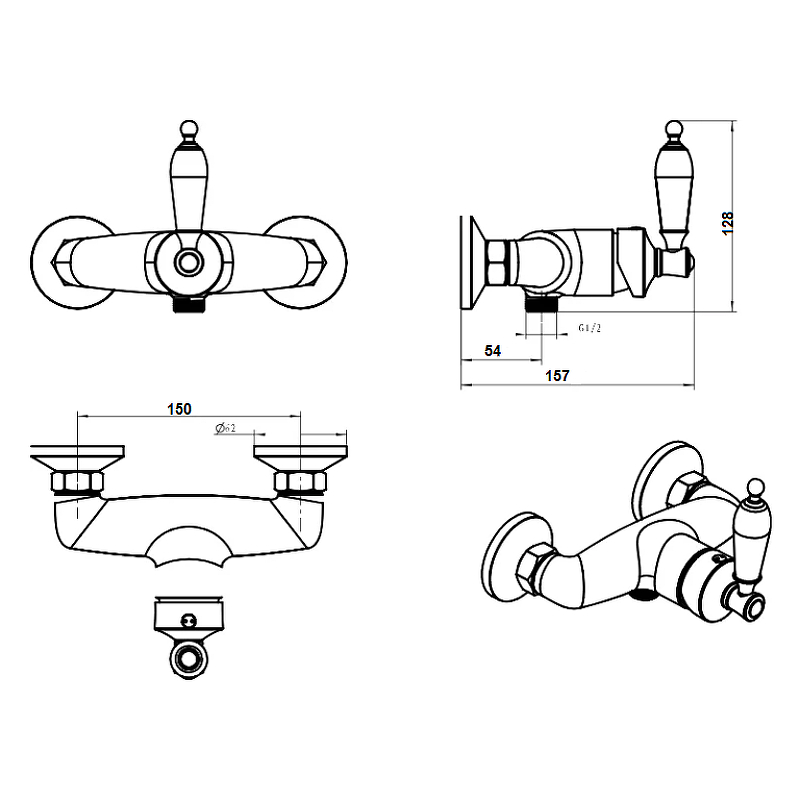 Boheme Vogue Смеситель для душа без излива и душевого набора, цвет: chrome 224