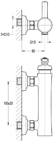 Cezares Liberty Смеситель для душа, без излива и душевого гарнитура, цвет: хром LIBERTY-F-D-01