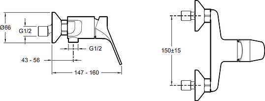 Смеситель Jacob Delafon Brive  для душа E75765-CP