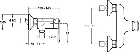 Смеситель Jacob Delafon Kumin  для душа E99463-CP