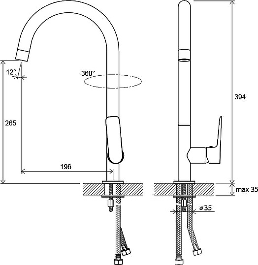 Ravak Classic Смеситель для кухни с поворотным изливом, цвет: хром X070085