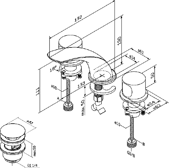 Am.Pm Sensation Смеситель для раковины, цвет: хром F3008000