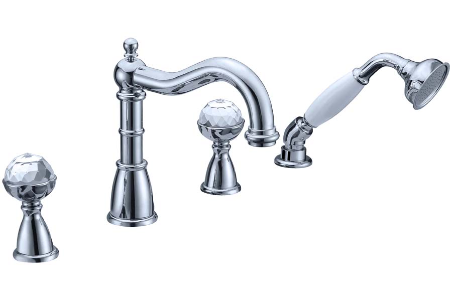 Boheme Brillante Spirale Смеситель на борт ванны, на 4 отверстия, с ручным душем, цвет: chrome 393