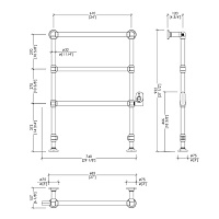 Devon&Devon Baccus 4 Полотенцесушитель электрический, цвет хром PRB4CRELDX/CR