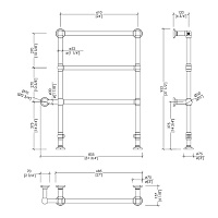 Devon&Devon Baccus 4 Полотенцесушитель электрический, цвет светлое золото PRB4ELSX/CF