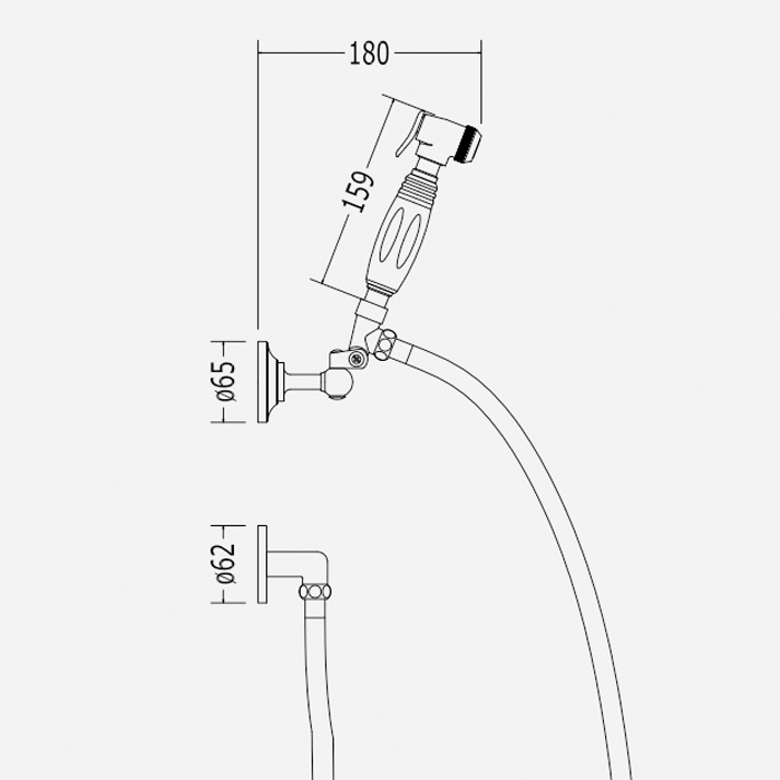 Devon&Devon Doccia Гигиенический душ с держателем, цвет никель блестящий MARK17NK