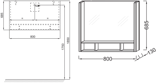 Jacob Delafon Terrace Зеркало c подсветкой 80х13х68,5h, хром EB1181-NF