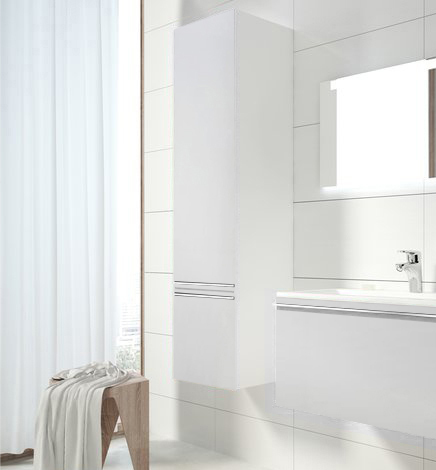 Ravak Clear Шкаф-пенал левый 40x35x155h см, подвесной, с 2-мя дверцами, цвет: белый X000000761