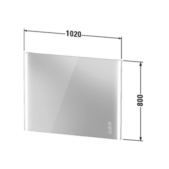 Duravit XViu Зеркало с подсветкой 102x80xh4 см, цвет: черный матовый XV70430B2B2