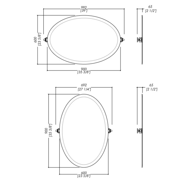 Devon&Devon Beauty 1 Зеркало поворотное, цвет держателей: хром DEBEAUTYCR