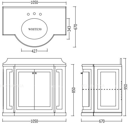Devon&Devon Clarence Тумба под раковину в цвете dark grey EFCLARDGNE