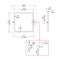 Devon&Devon First Class Зеркало настенное квадратное, фурнитура золото светлое DD33110OT