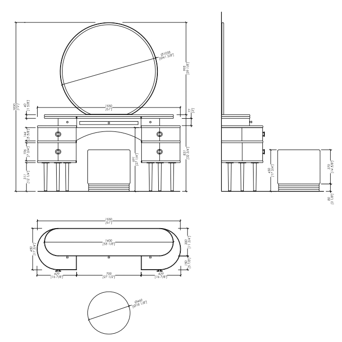 Devon&Devon Zelda Зеркало круглое 105,8 см, SPZELOTSAT/P