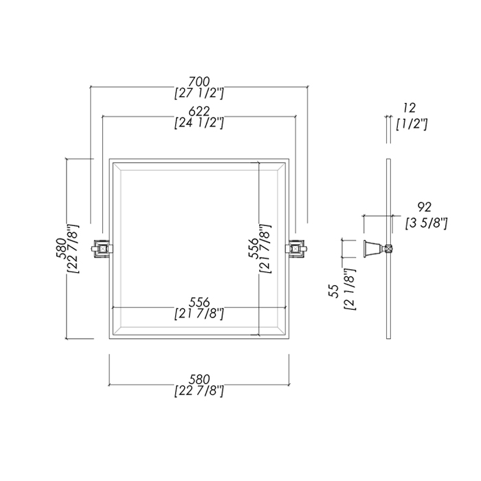 Devon&Devon Time Зеркало поворотное70х58 см, золото TM321OT